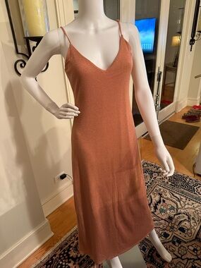 Slip Midi Dress in Rust Sparkle - Women